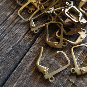 Closeout Destash Lot 144 Vintage Raw Brass Lever Back Ear Wires Euro Split Drop Loop Aged Matte Distressed Rustic Bulk Gross Wholesale N10 image 5