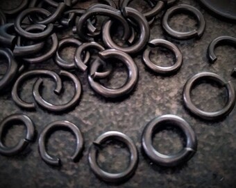 Lot Heavy Thick Solid Brass 12g 14g 16g Wire Jump Ring Lot 6mm 8mm 9mm Round Oval O Ring Connector Hand Aged Antique Bronze Patina S3B