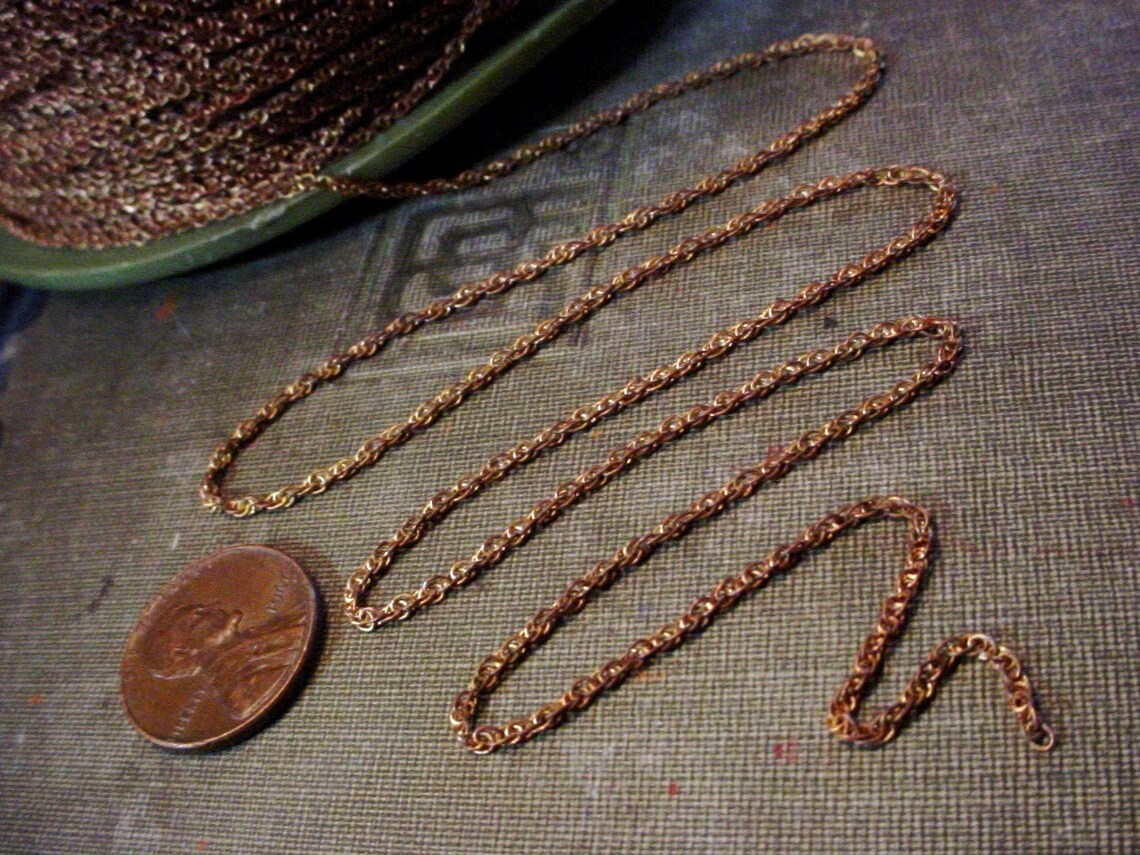 Old Fine Strong Beading Stringing Chain 1 .2 Mm Soldered Link Etsy