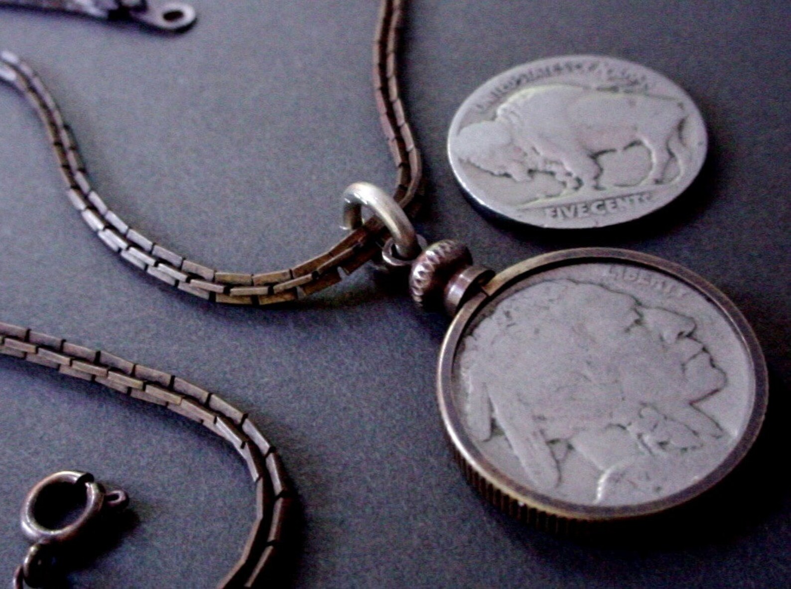 Vintage Brass Coin Holder Necklace Choker Minimalist 16 Inch Etsy