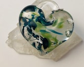 Large Heart, perfect charm, hand made glass, borosilicate bead