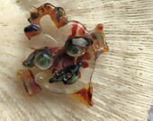 Glass Heart Fish with Bubbles!