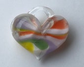 Glass Heart, cubby rainbow, beautiful on both sides, Pyrex