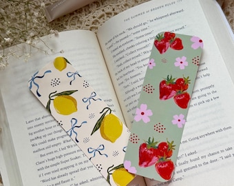 Summer Fruit Bookmark Set: Strawberry & Lemon Book Accessories