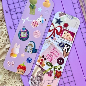 Girly Junk Journal Bookmark Set: Kawaii Coquette Trinkets
