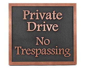 Private Drive Sign Private Property No Trespassing Personalize Residents Only 14"W x 13"H