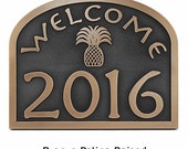 Welcome Hospitality Pineapple Home Numbers Address Sign or Plaque Custom 16 quot W x 12.6 quot H (other sizes available)