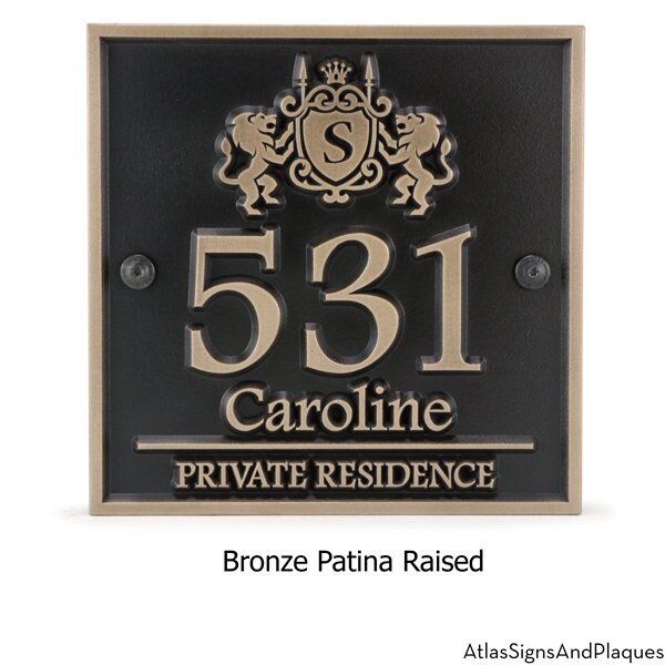 Family Crest Coat of Arms Address Sign 12w X 12h Etsy