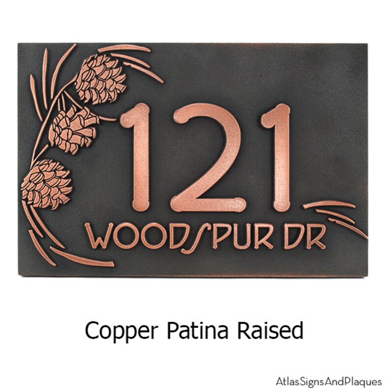 Pine Cone Address Numbers Pine Plaque Pine Cone Sign Etsy