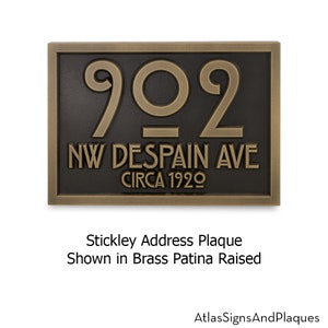 Stickley Address Plaque Home Numbers Bungalow with Very Cool Font 17W x 12H other sizes available image 3