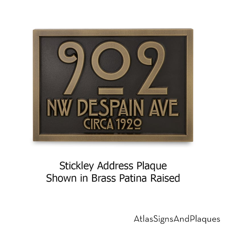 Stickley Address Plaque Home Numbers Bungalow with Very Cool Font 17W x 12H other sizes available image 3