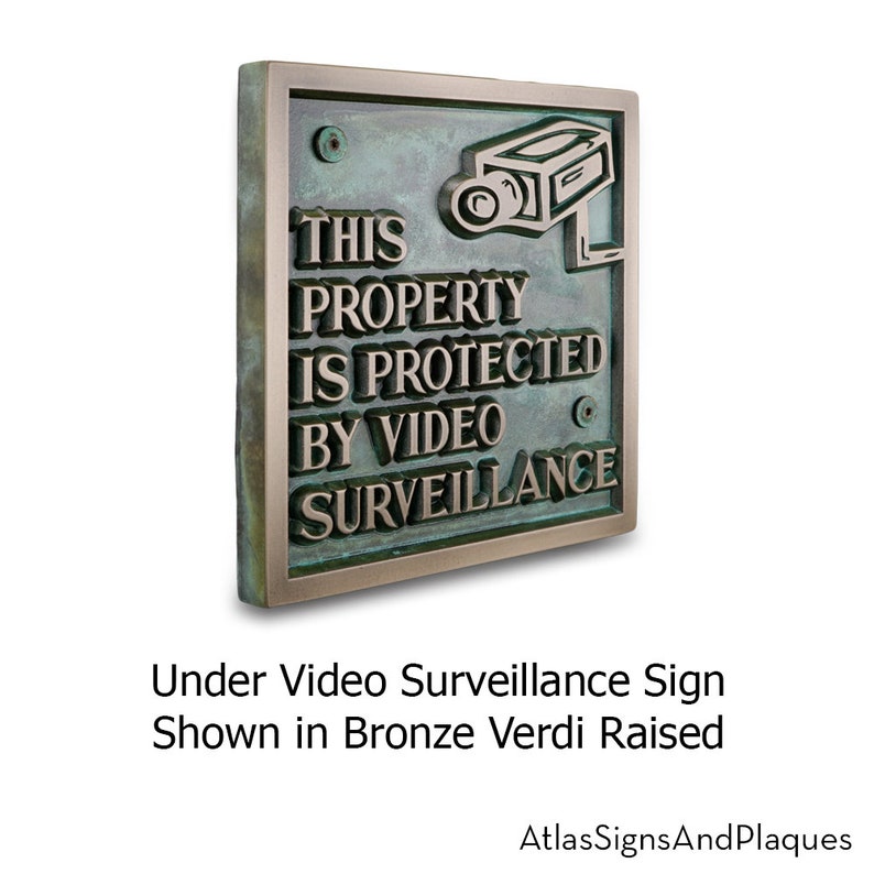 Under Video Surveillance Sign Security Plaque 10 Etsy