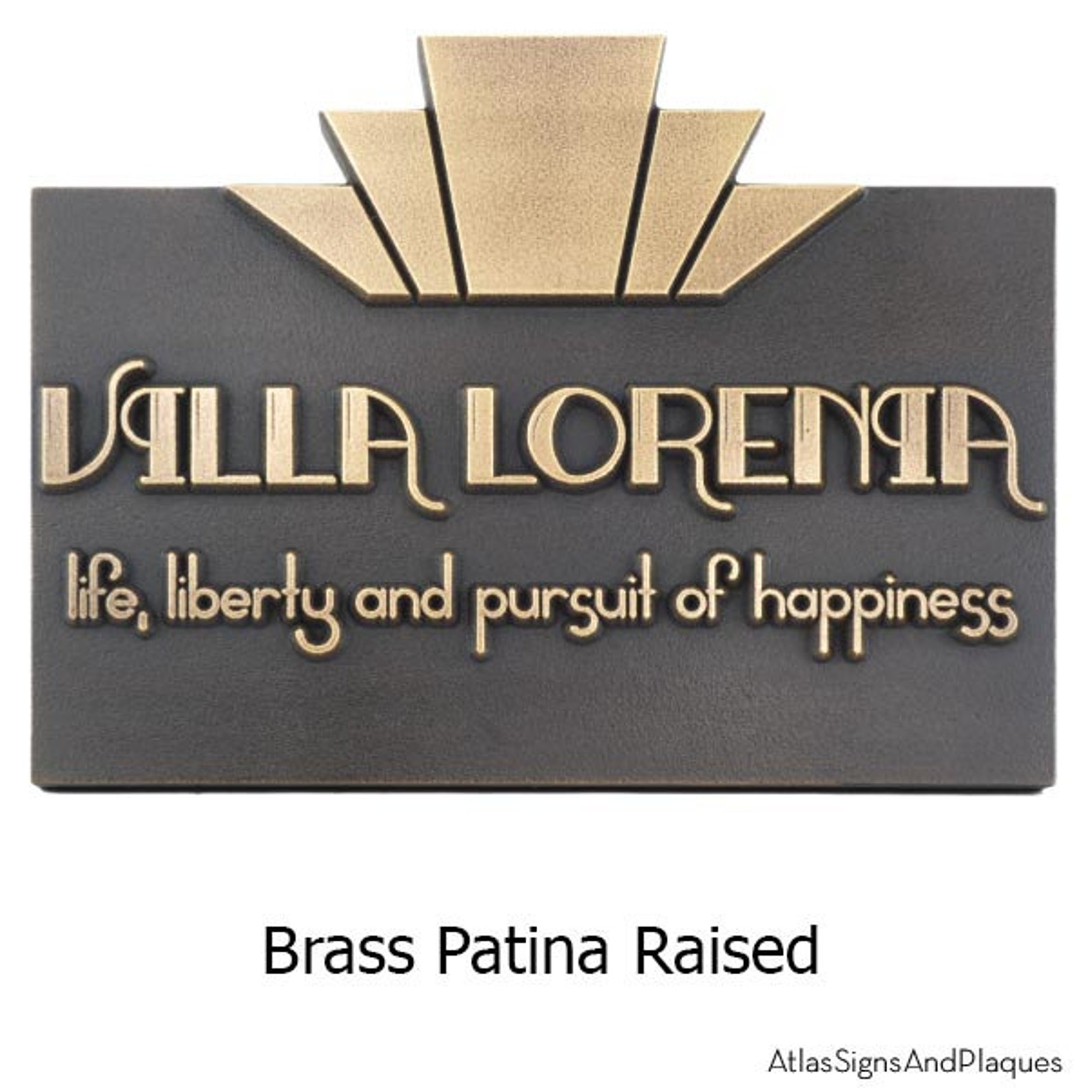 Horizontal Moderne Art Deco Address Numbers Plaque 14W x Etsy