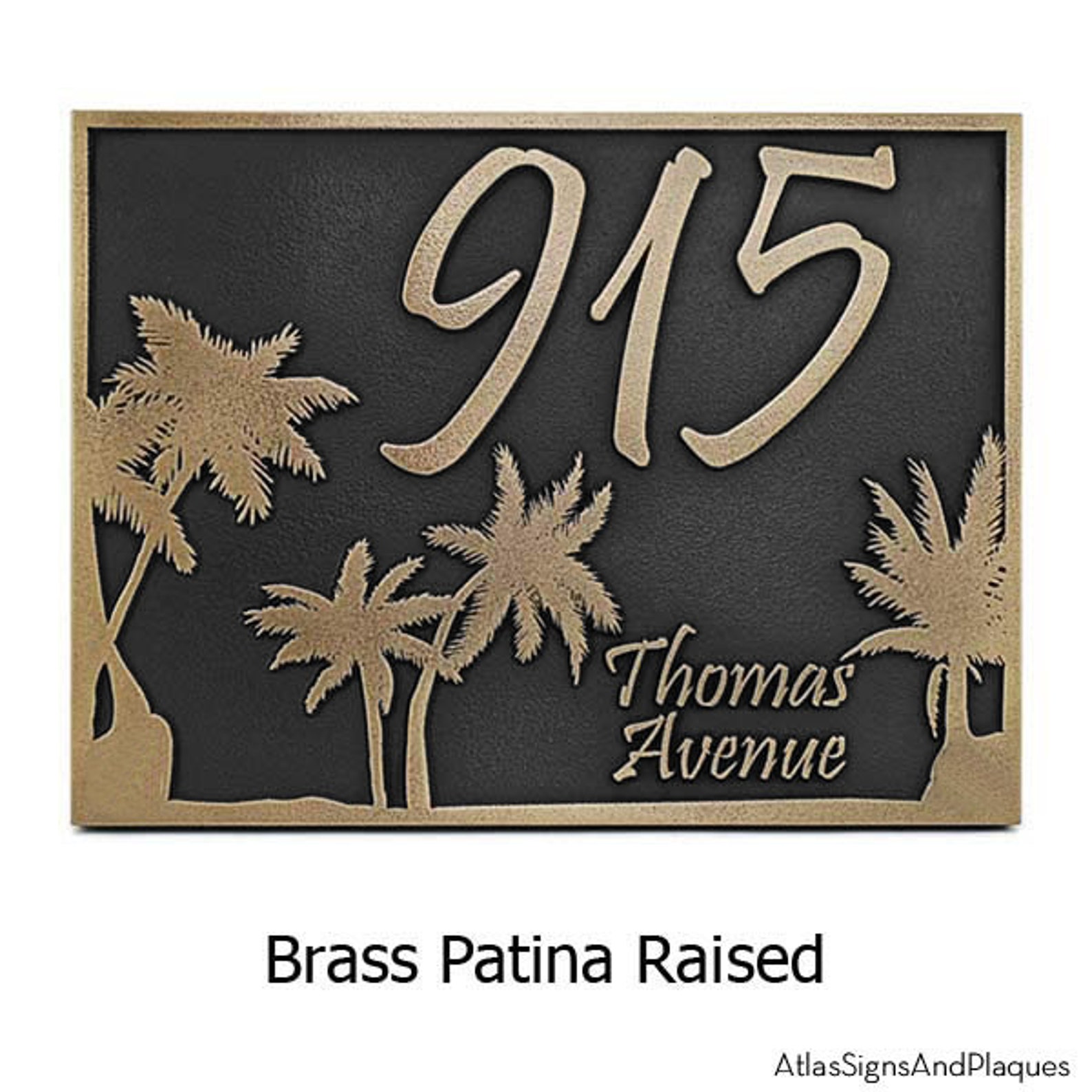 Palm Tree Custom Address Plaque Home Numbers or Etsy