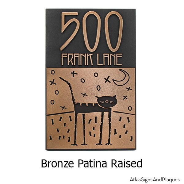 Cat Kittycat Meow Plaque Custom Address Garden or Etsy