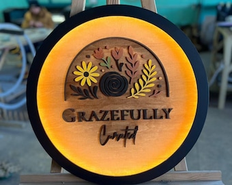Personalized 3D Wood LED Sign - Custom Night Light Gift - Battery Powered Wall Decor - Backlit Wooden Name Sign - Unique Birthday Gift