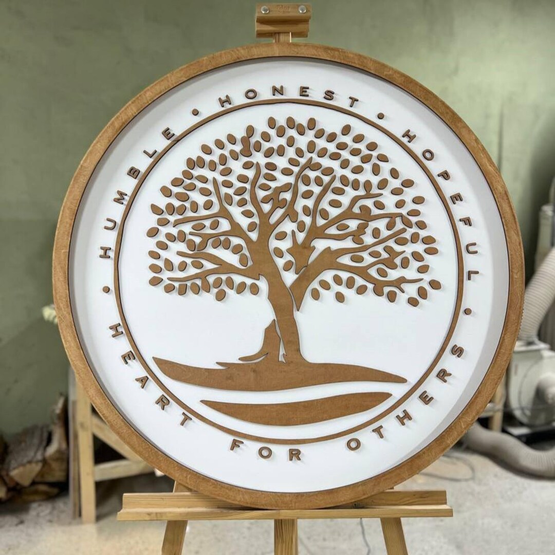 Custom Wood Logo | LED Company Sign | Business Logo Light ...