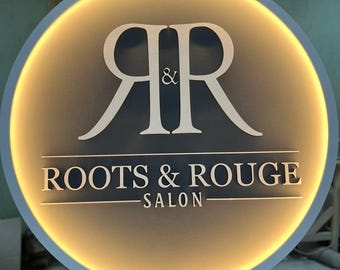 Custom wood logo | LED company sign | Business logo light | Personalized wood sign