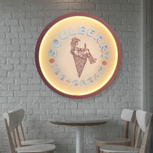 3D Custom Wood Sign with Lighting | Modern Wood LED Sign for Salon, Restaurant, Cafe, Bar | Business Welcome Sign