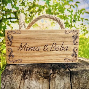 WOODEN GARDEN SIGN Personalized Yard Sign with Name Logo Text Custom Engraved Wood Garden Marker Unique Gift for Gardeners Garden Decor