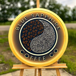 Custom Wooden Logo Lighting  Personalized 3D Business Signage  Wooden Cafe Decor Personalized Business Decor Wooden LED Logo Lamp