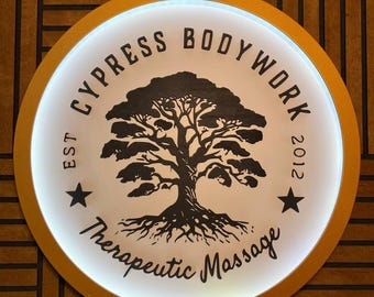 Cypress Bodywork Sign | Wellness Center Sign | Custom 3D Led Sign | Custom Battery  Sign | 3D Backlit Signs |  Led Battery Powered Sign