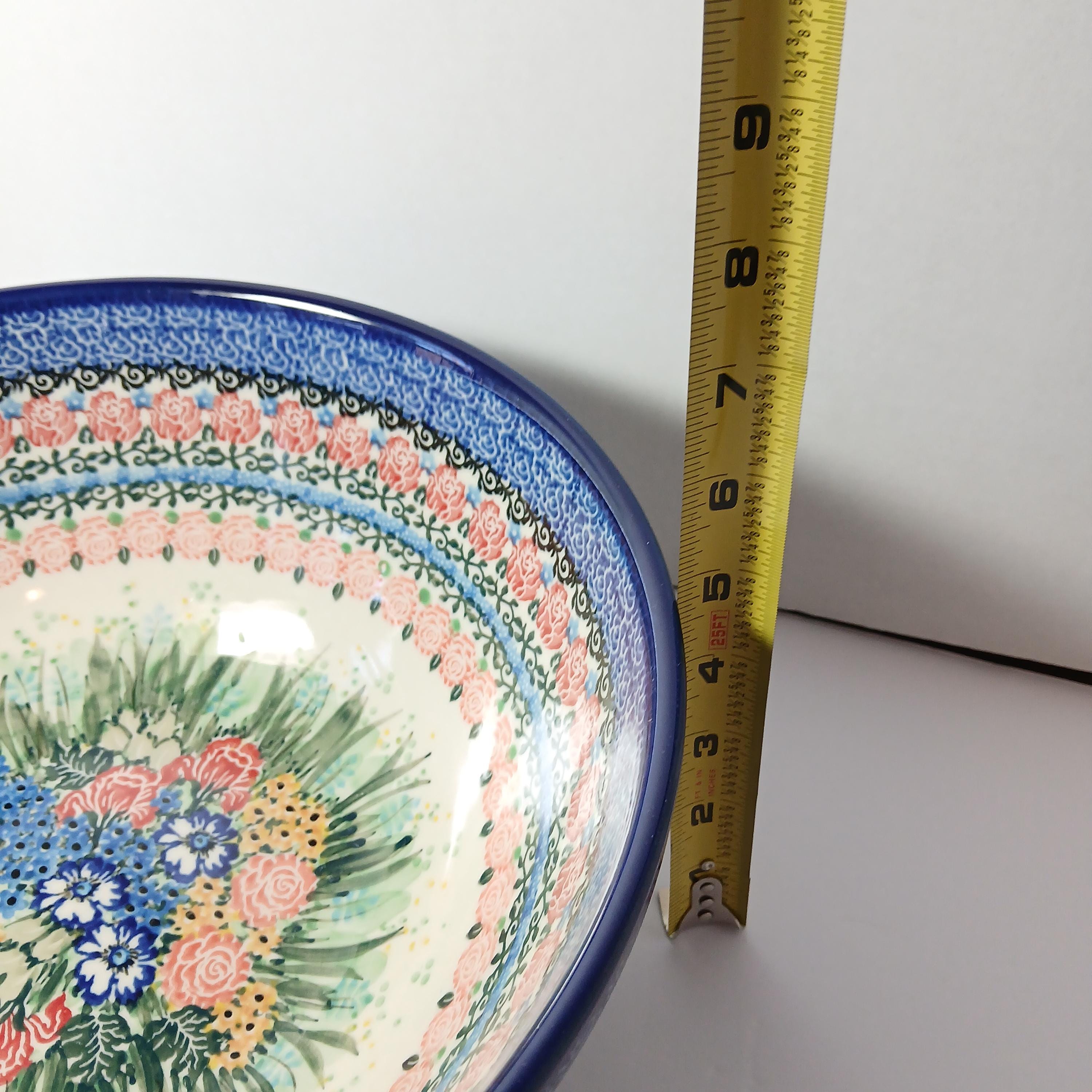Unikat Polish Pottery Bowl 13” Signed T Liana Ceramika Artystyczna