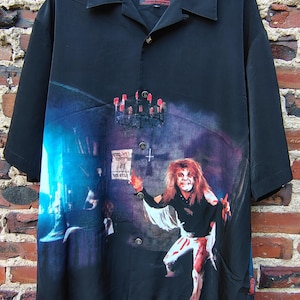 Vintage 2003 Ozzy Osbourne shirt from Dragonfly Clothing Co featuring a theatrical full-front graphic from his Diary of a Madman era buttons