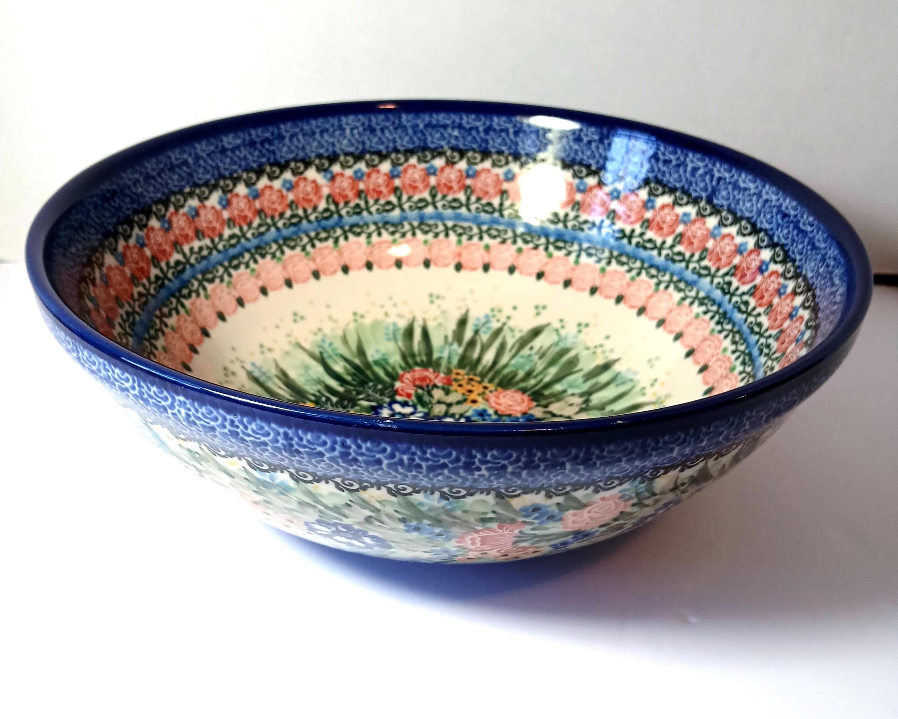 Ceramika Artystyczna UNIKAT-T.LIANA ボウル Unikat Polish Pottery Bowl 13” Signed T Liana Ceramika Artystyczna