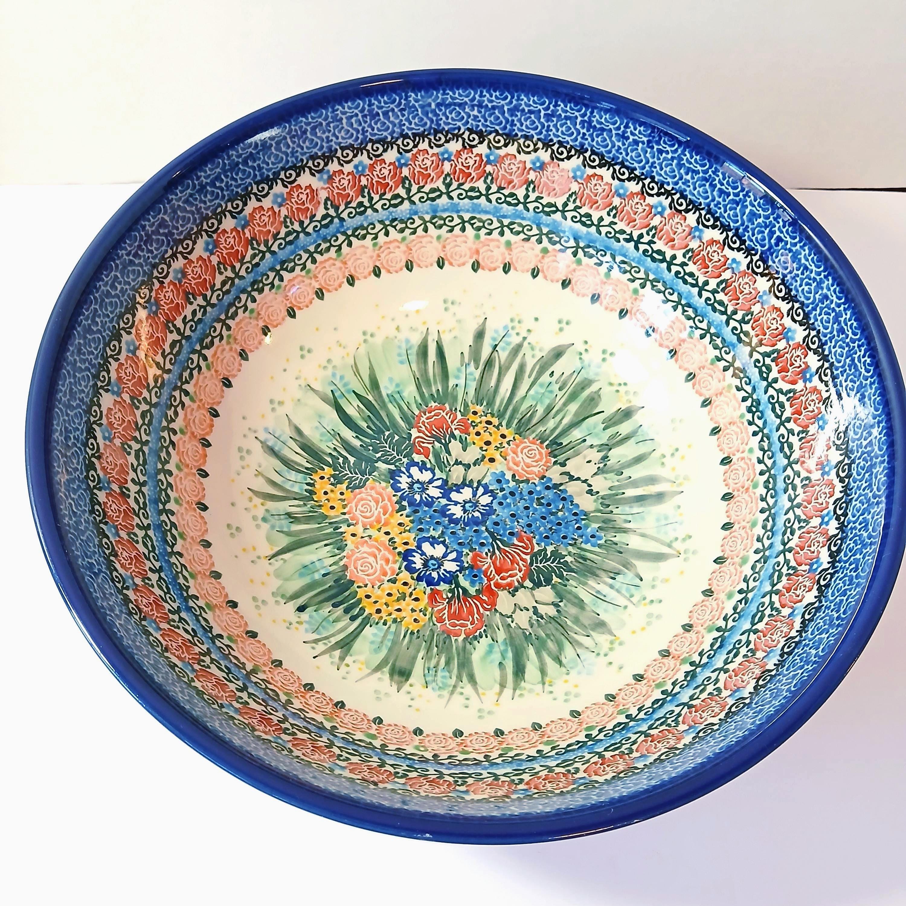Ceramika Artystyczna UNIKAT-T.LIANA ボウル Unikat Polish Pottery Bowl 13” Signed T Liana Ceramika Artystyczna