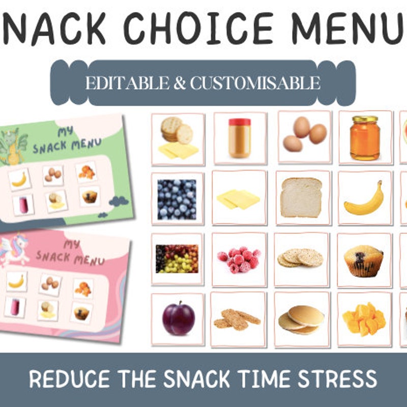 Snack Choice Chart.pdf Food Chart - Etsy