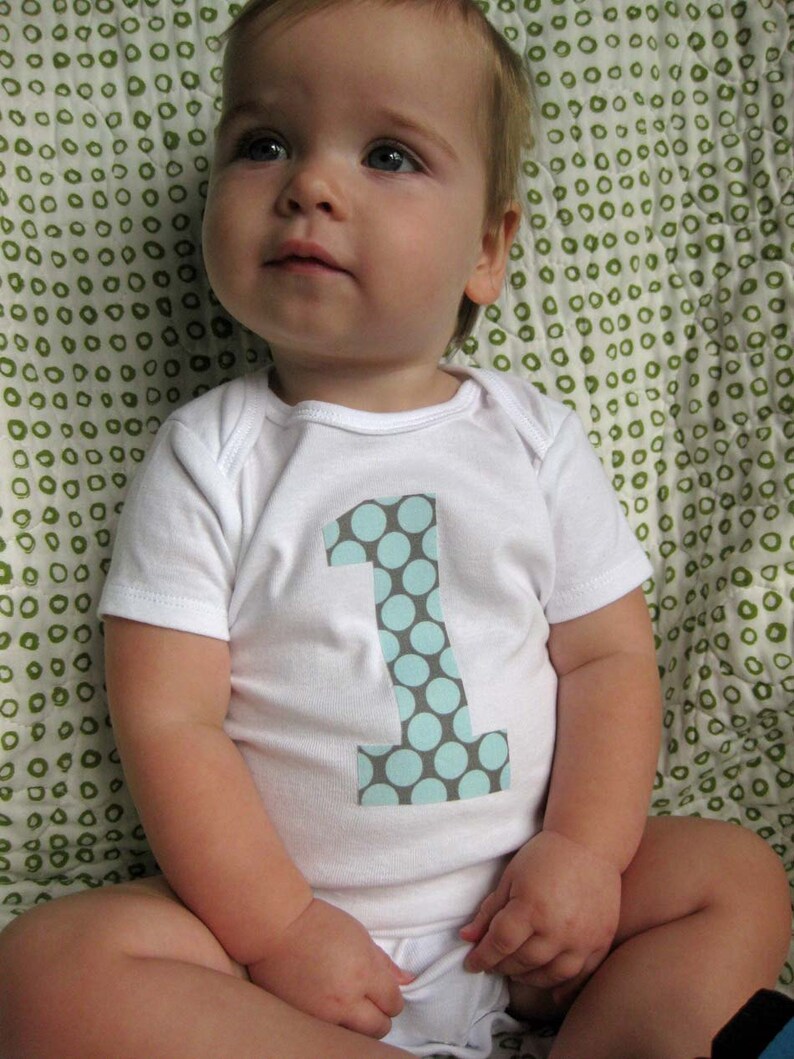 1 Onesie Birthday Bodysuit Baby Boy Onesie Blue Dots by Etsy