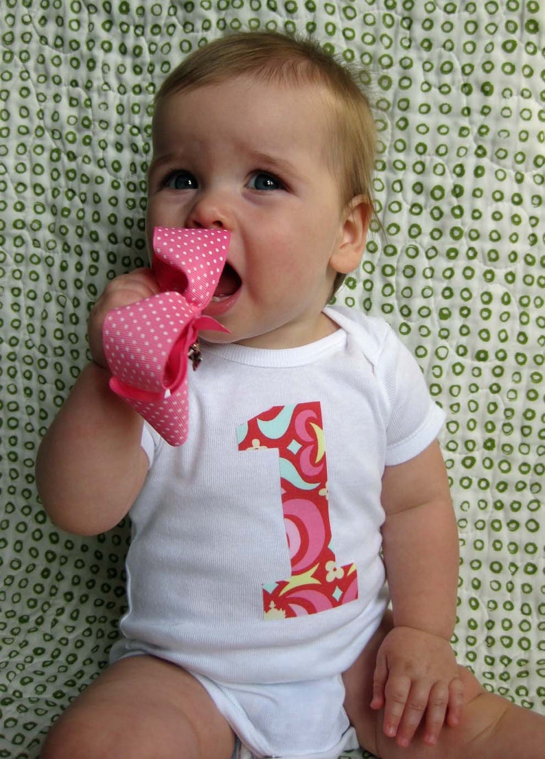 1 Onesie Birthday Bodysuit Baby Girl One Year Old Onesie Etsy