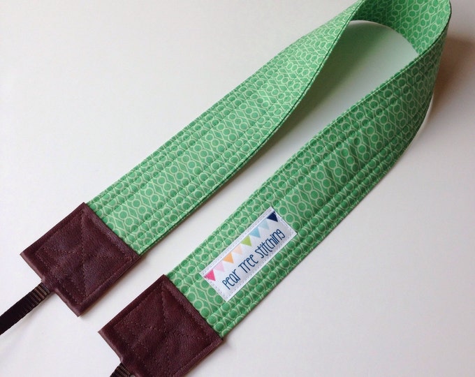 SLR Camera Strap Cross Body With Green Lizzy House Fabric Etsy