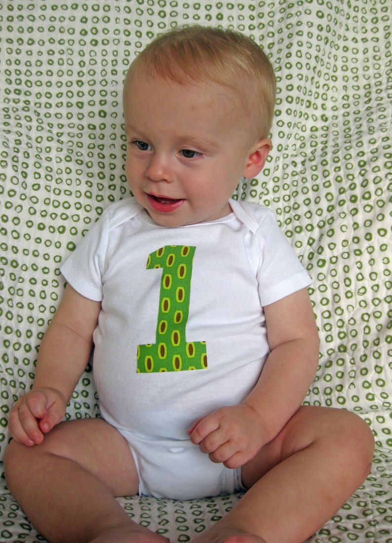 1 Onesie Birthday Bodysuit Baby Boy Onesie Green Mod Etsy