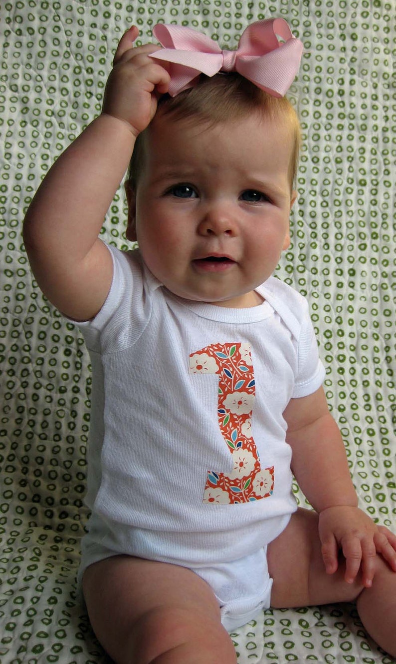 1 Onesie Birthday Bodysuit Baby Girl One Year Old Onesie Etsy