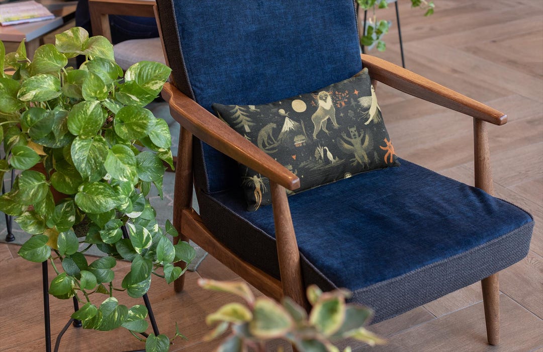 Nighttime Cryptid Legends Seamless Pattern – Mythical Monsters in a ...