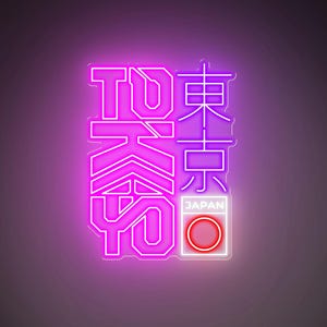 Tokyo Neon Sign, Japanese Neon Sign, Tokyo Japan Wall Art, Tokyo Travel Wall Sign, Tokyo Led Sign