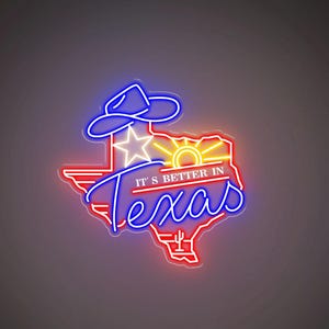 Texas Longhorn Bull Leuchtreklame, Texas Karte Wanddekor, Longhorns Wandkunst, College Wohnheim Dekor, Texas Western LED-Licht, Texas Geschenke