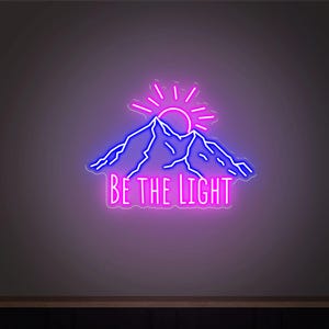 Be the light Neon Sign, Bible Verse LED Decor, Gift For Christians, Religious Faith, sun neon sign