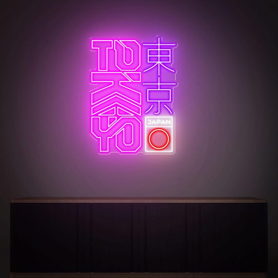 Tokyo Neon Sign, Japanese Wall Art, Travel Decor