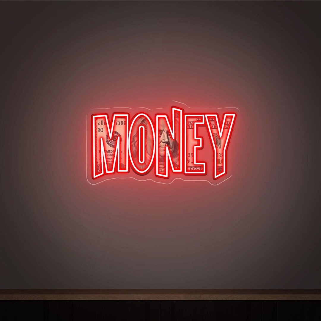 Money Neon Sign, Dollar Neon Sign, UV Printing Neon Sign, Dollar Neon ...