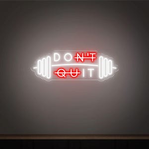 Don&#39;t Quit Neon Sign, Custom Home Gym Decor LED Neon Light Gym Motivational Quotes Wall Led Fitness Decoration Personalized Business Sign