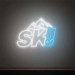 Ski Neon Sign, Apres Ski, Ski Goggles, Custom Apres Ski Sign, Ski WAll Decor, Gift for Skier