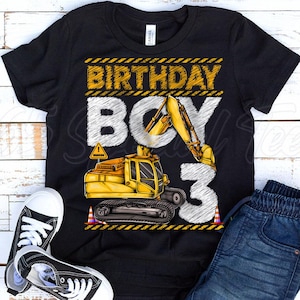 Construction Birthday shirt 3, 3rd birthday boy shirt construction,3rd birthday excavator shirt, 3rd birthday construction roller shirt
