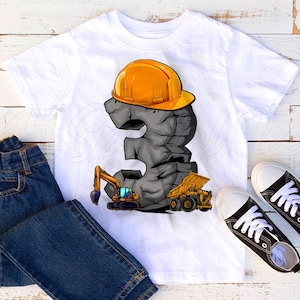 Construction Birthday shirt 3, 3rd birthday boy shirt construction,3rd birthday excavator shirt, 3rd birthday construction roller shirt