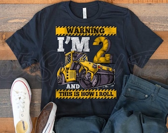 Construction Birthday shirt 2, 2nd birthday boy shirt construction,2nd birthday excavator shirt, 2nd birthday construction roller shirt