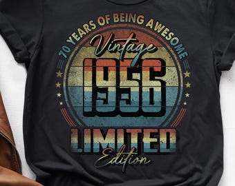 70 Years of Being Awesome, Vintage 70th Birthday Shirt, Vintage 1956 Shirt, 70th Birthday 1956 Shirt, 70th Birthday Gift For Him Her