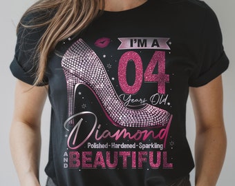 Camiseta de cumpleaños para niña de 4 años, Camiseta de cumpleaños para niña de 4 años, Camiseta de cumpleaños para ella de 4 años, Camiseta de cumpleaños para 4 años, Regalo de cumpleaños de 4 años, Conjunto de cumpleaños de 4 años