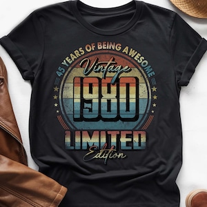 45 Years of Being Awesome, Vintage 45th Birthday Shirt, Vintage 1980 Shirt, 45th Birthday 1980 Shirt, 45th Birthday Gift For Him Her